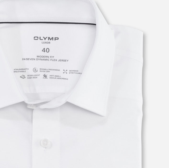 Afbeelding van 120264 00 White - Heren Overhemd Luxor 24/Seven Modern Fit - Olymp